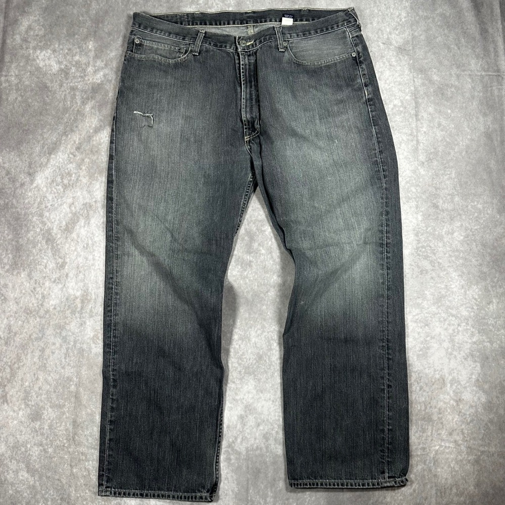 Cremieux Mens Faded Black Straight Leg Denim Jeans Authentic Denim 40x30 Classic